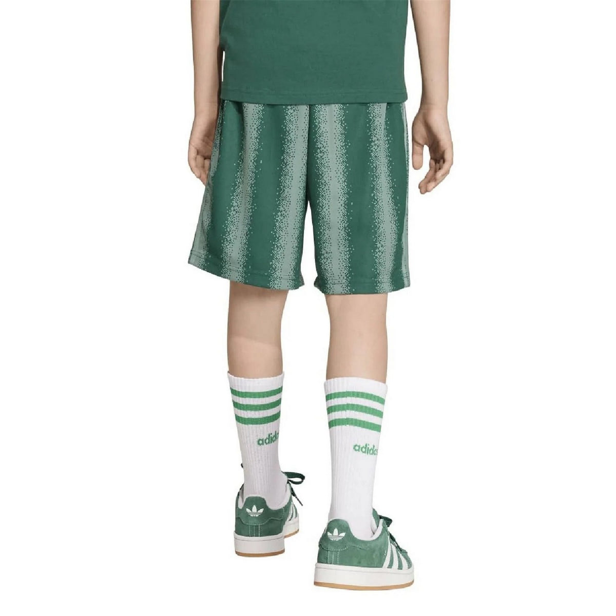 Green - Back - Adidas Originals Boys Minecraft Loose Fit Shorts