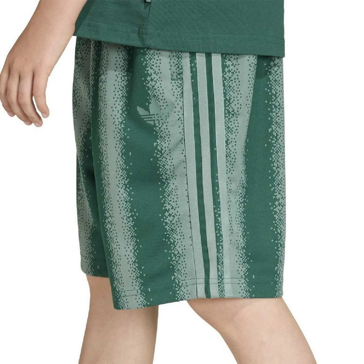 Green - Side - Adidas Originals Boys Minecraft Loose Fit Shorts