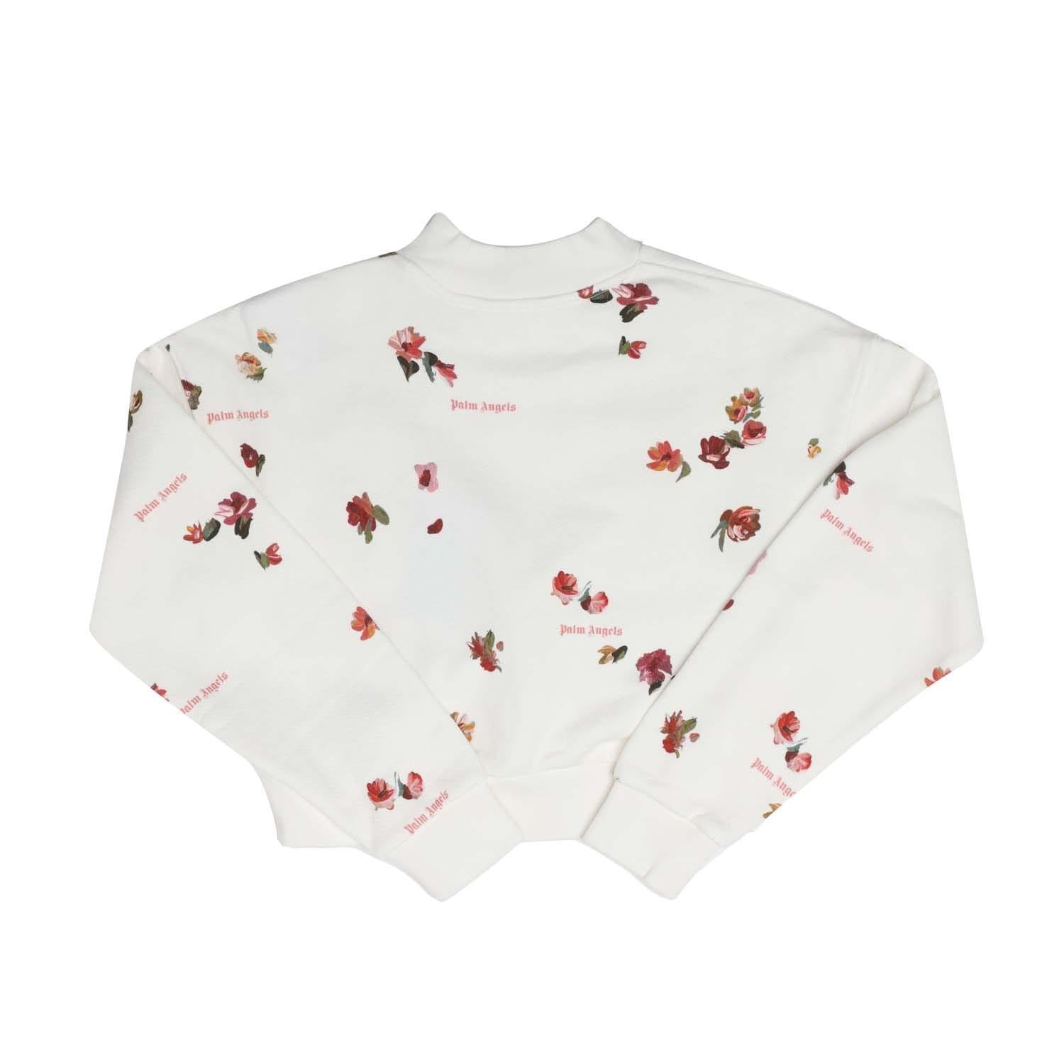 White-Red - Back - Palm Angels Childrens-Kids All-Over Print Sweatshirt