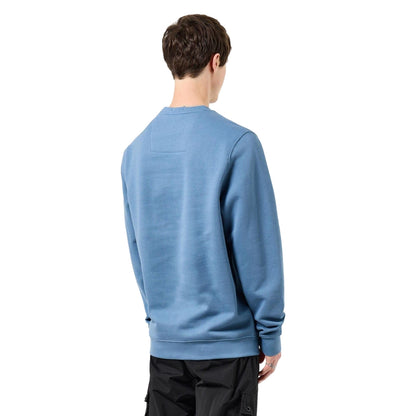 Blue - Back - Weekend Offender Mens Ferrer Badge Crew Neck Sweatshirt