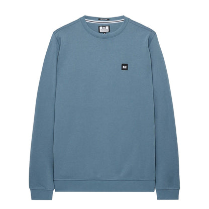 Blue - Front - Weekend Offender Mens Ferrer Badge Crew Neck Sweatshirt