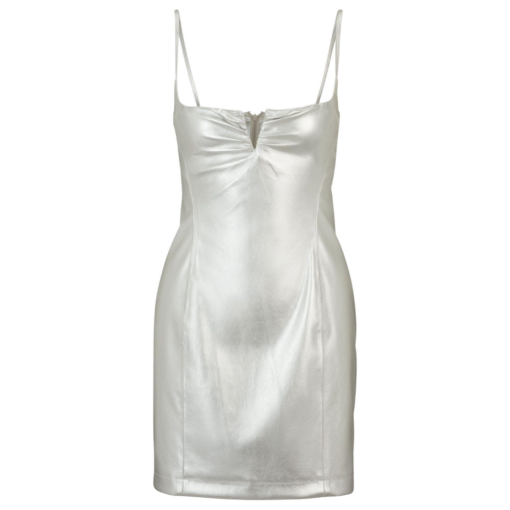 Silver - Front - Hugo Womens-Ladies Kateresa-1 Faux Leather Mini Dress
