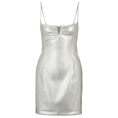 Silver - Front - Hugo Womens-Ladies Kateresa-1 Faux Leather Mini Dress