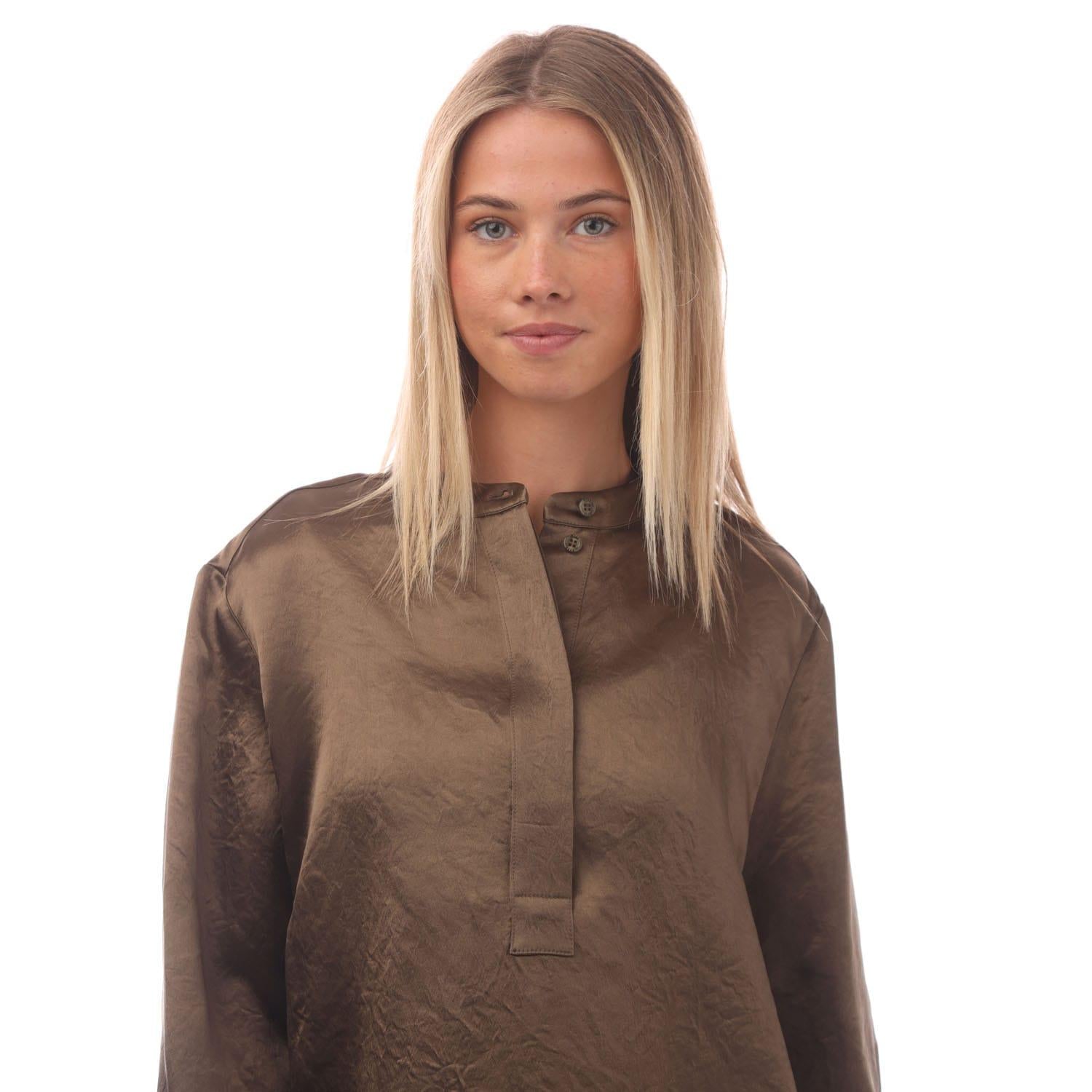 Green - Side - Hugo Boss Womens-Ladies Beshiny Blouse