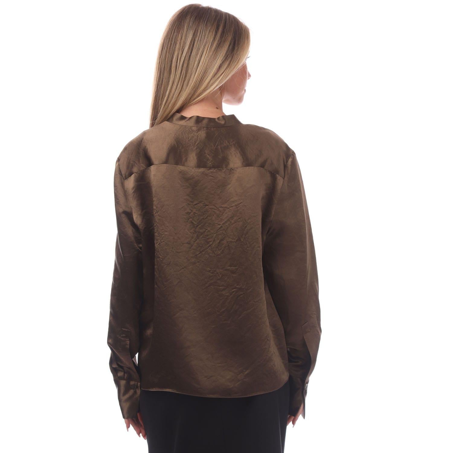 Green - Back - Hugo Boss Womens-Ladies Beshiny Blouse
