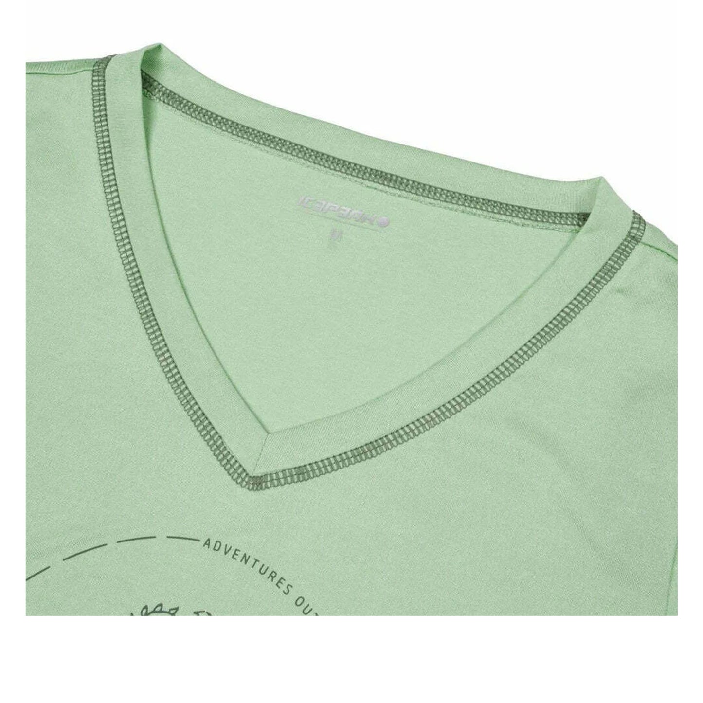 Green-Black - Pack Shot - Icepeak Womens-Ladies Burnham Performance T-Shirt