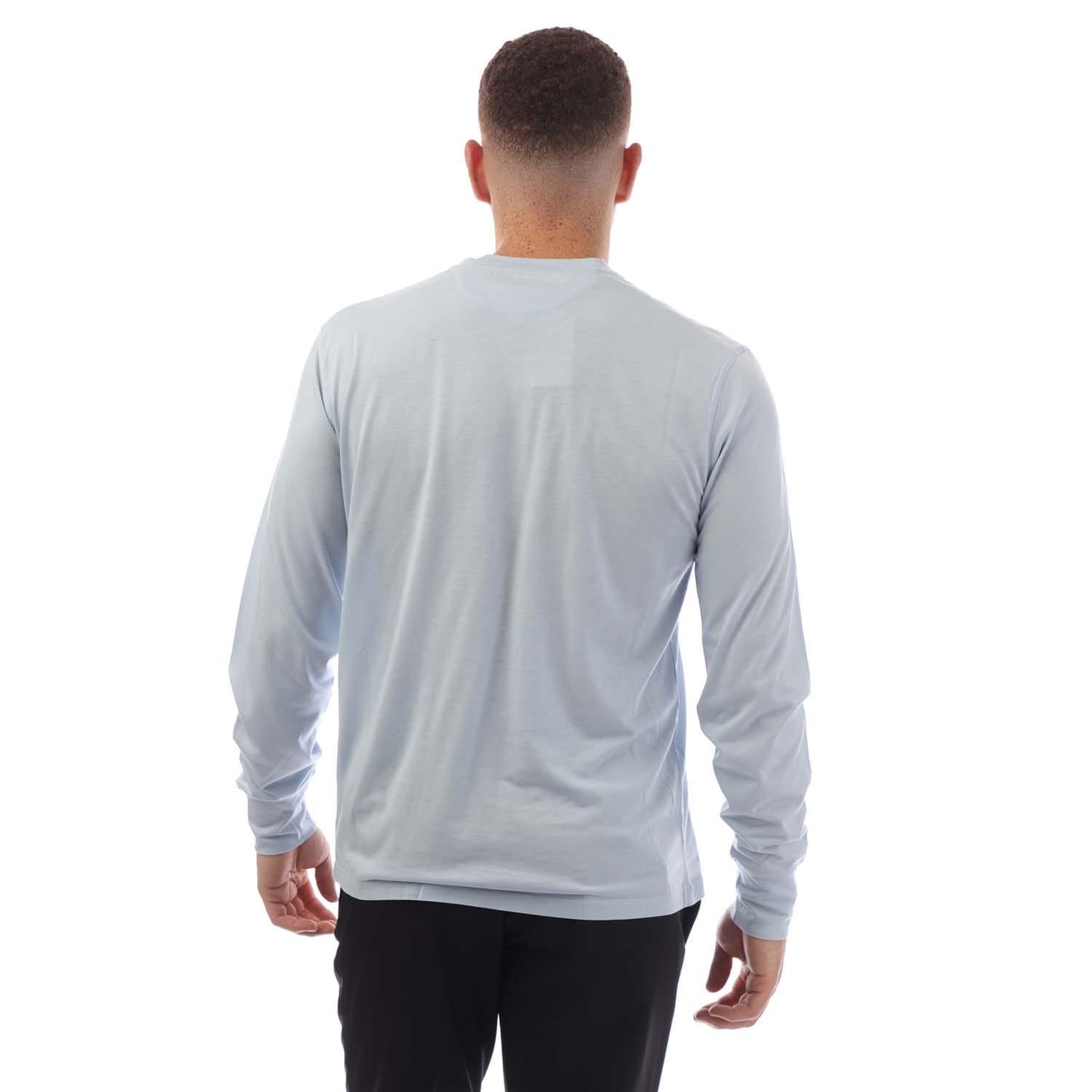 Light Blue - Back - Tom Ford Mens Cotton Long-Sleeved T-Shirt