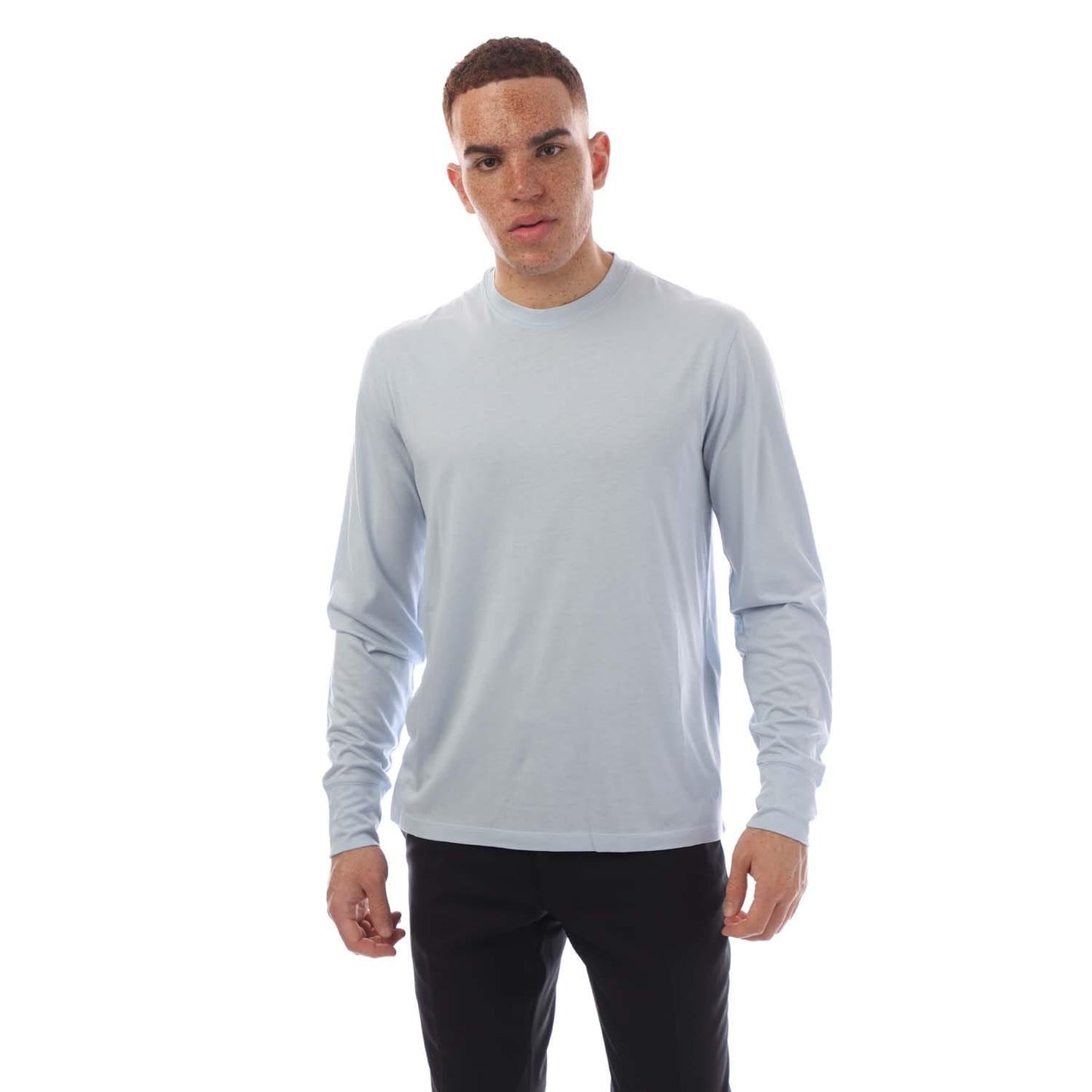 Light Blue - Front - Tom Ford Mens Cotton Long-Sleeved T-Shirt