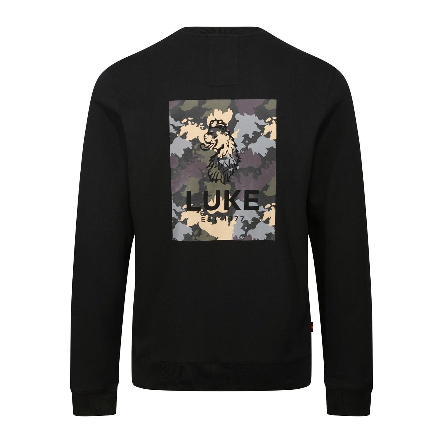 Black - Back - Luke 1977 Mens Sycamore Back Print Sweatshirt