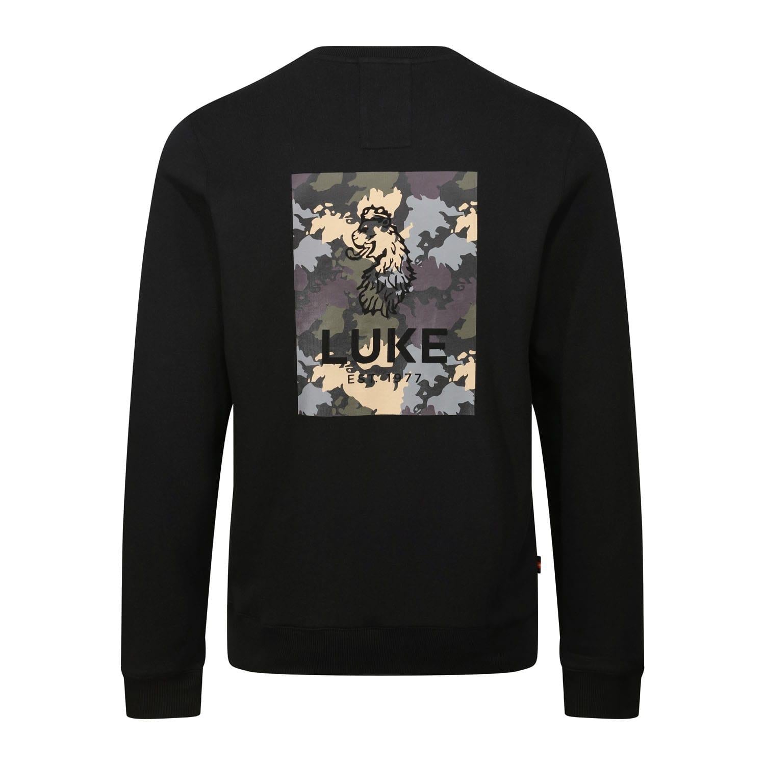 Black - Back - Luke 1977 Mens Sycamore Back Print Sweatshirt