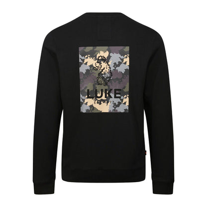 Black - Back - Luke 1977 Mens Sycamore Back Print Sweatshirt