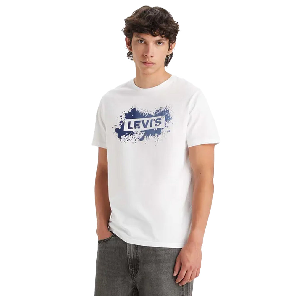 White - Side - Levis Mens Baby Tab Relaxed Fit T-Shirt
