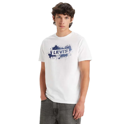 White - Side - Levis Mens Baby Tab Relaxed Fit T-Shirt