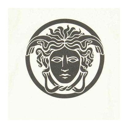 Cream-Black - Side - Versace Childrens Kids Iconic Medusa T-Shirt