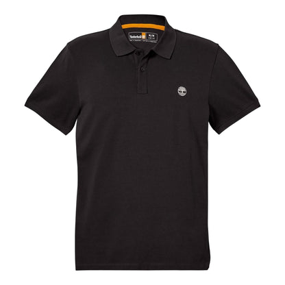 Black - Front - Timberland Mens Oyster River Logo Short-Sleeved Polo Shirt