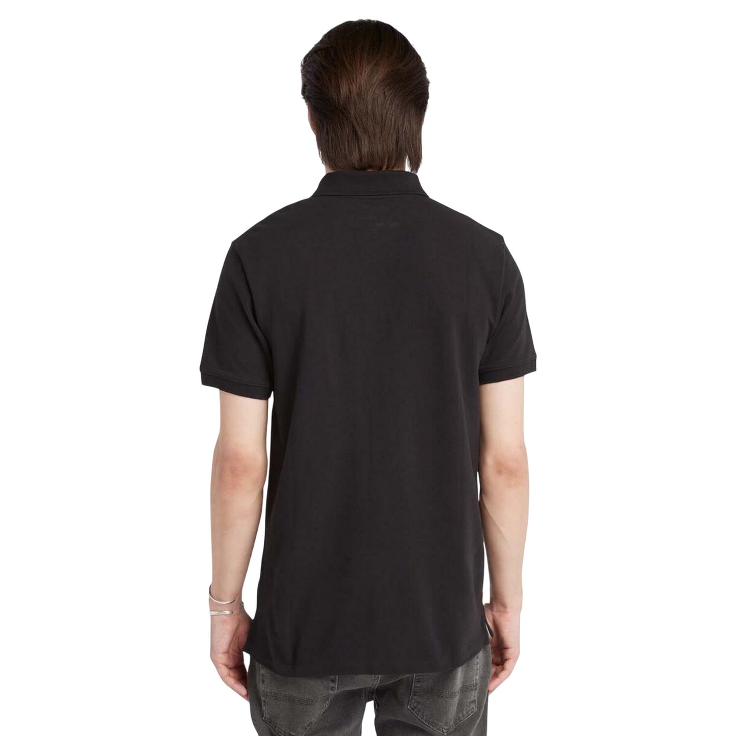 Black - Back - Timberland Mens Oyster River Logo Short-Sleeved Polo Shirt