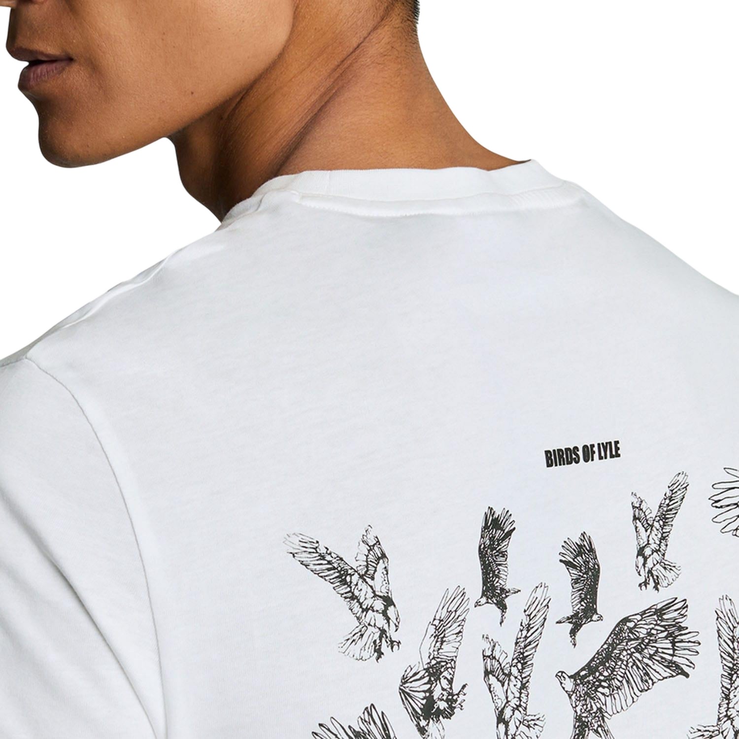 White - Side - Lyle & Scott Mens Birds Of Lyle Graphic T-Shirt