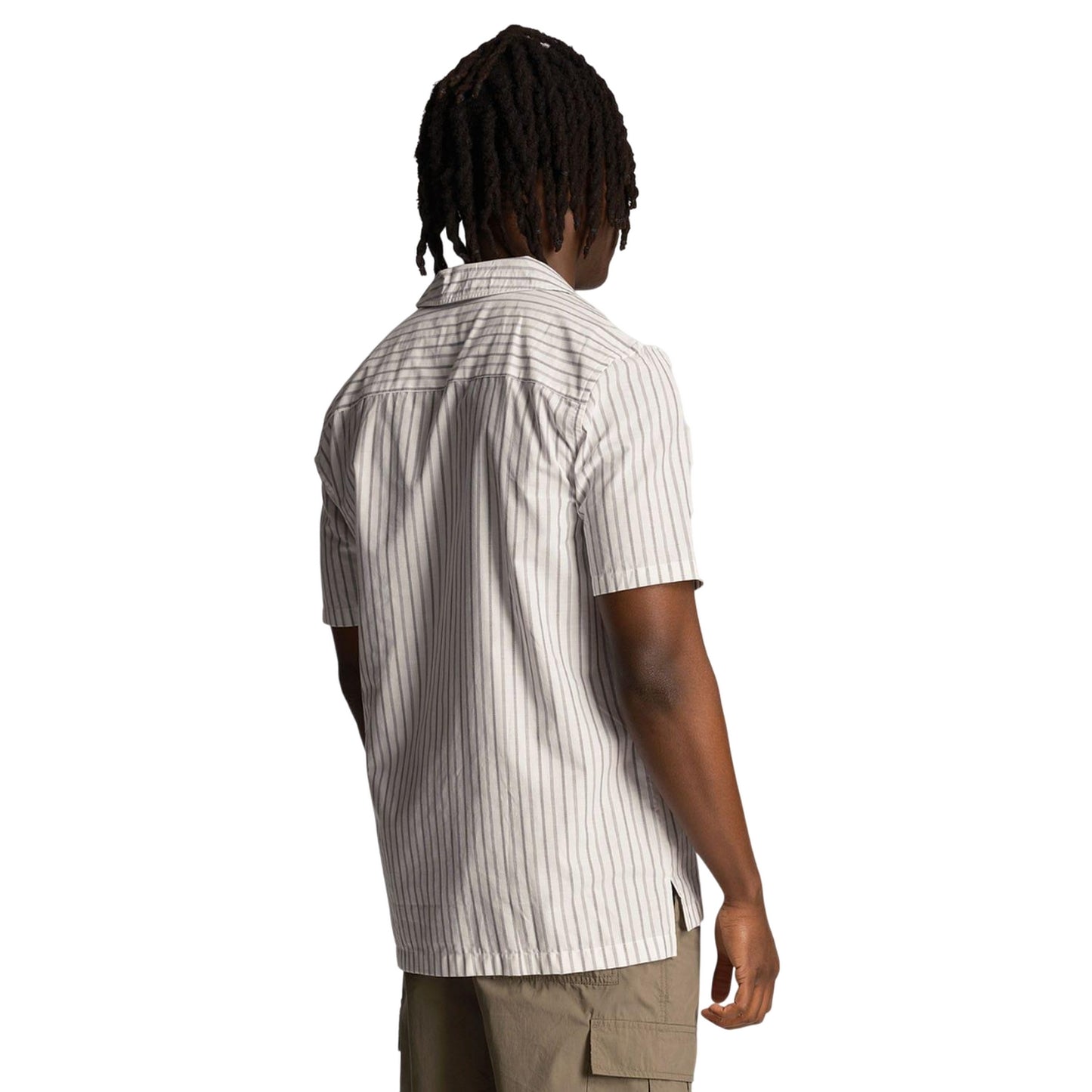 White - Back - Lyle & Scott Mens Pinstripe Revere Collar Shirt