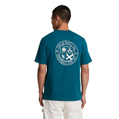 Navy - Back - Lyle & Scott Mens Football For All Graphic T-Shirt