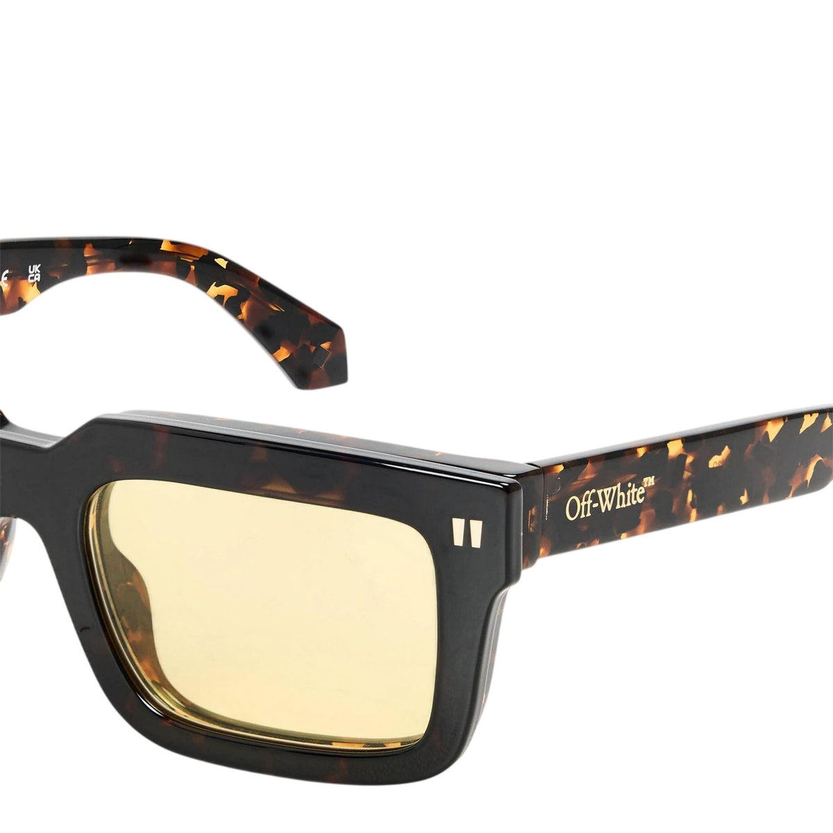 Havana-Yellow - Side - Off White Mens Clip On 2 Sunglasses