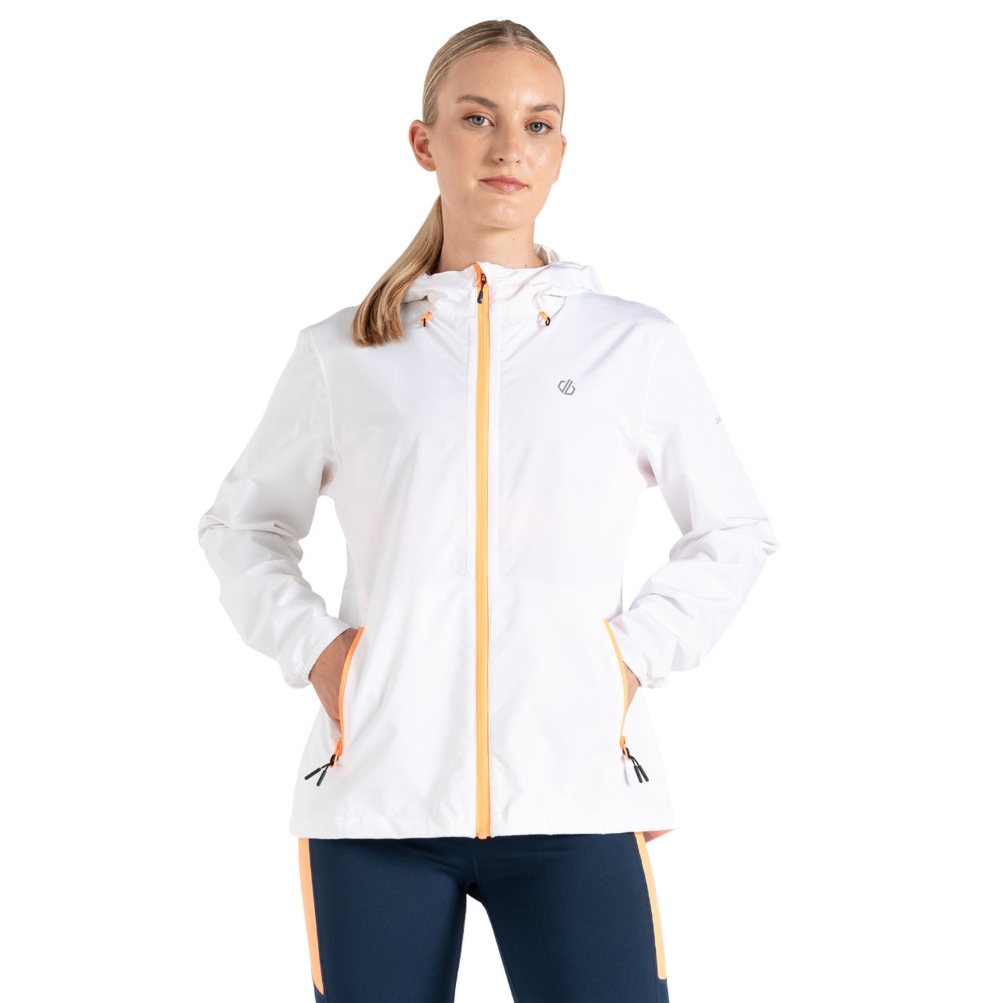 White - Lifestyle - Dare 2B Womens-Ladies Gravitate Lightweight Waterproof Jacket