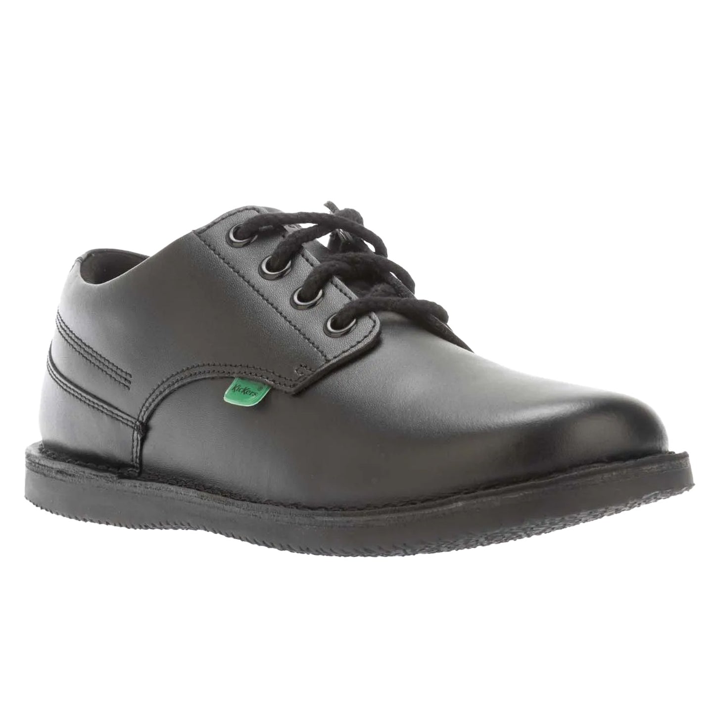 Black - Front - Kickers Childrens-Kids Kopi Leather Derby Shoes