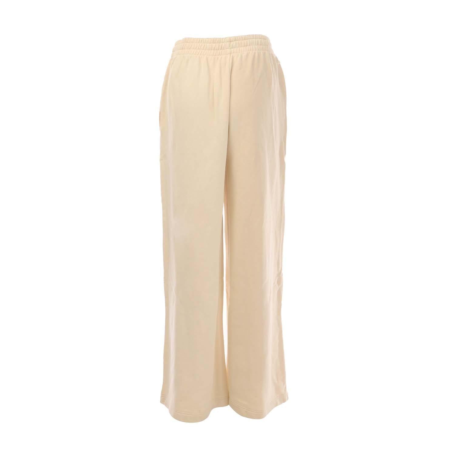 White - Back - Lacoste Womens-Ladies Badge Wide Leg Jogging Bottoms