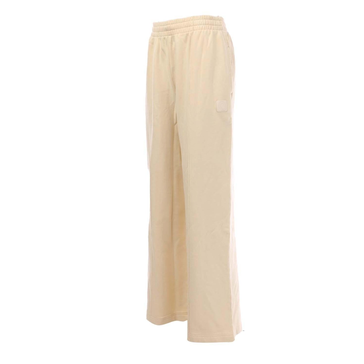 White - Side - Lacoste Womens-Ladies Badge Wide Leg Jogging Bottoms
