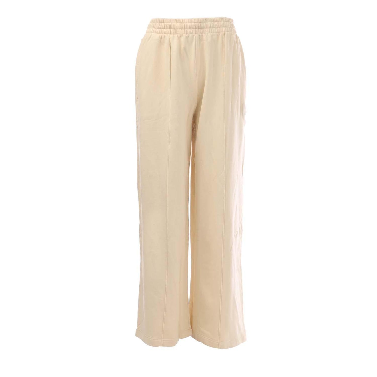 White - Front - Lacoste Womens-Ladies Badge Wide Leg Jogging Bottoms
