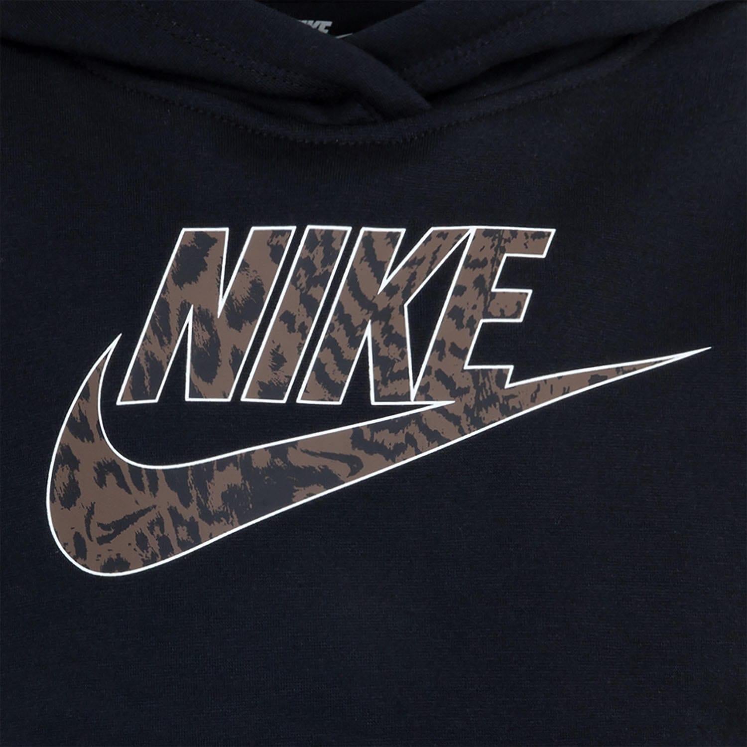 Black - Side - Nike Childrens-Kids Home Swoosh Hoodie