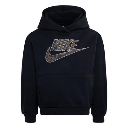 Black - Front - Nike Childrens-Kids Home Swoosh Hoodie