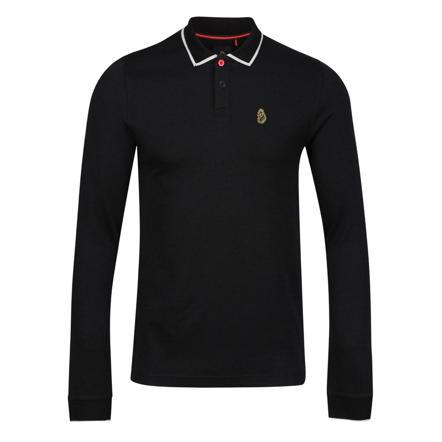 Black - Front - Luke 1977 Mens Meadtastic Long-Sleeved Sport Polo Shirt