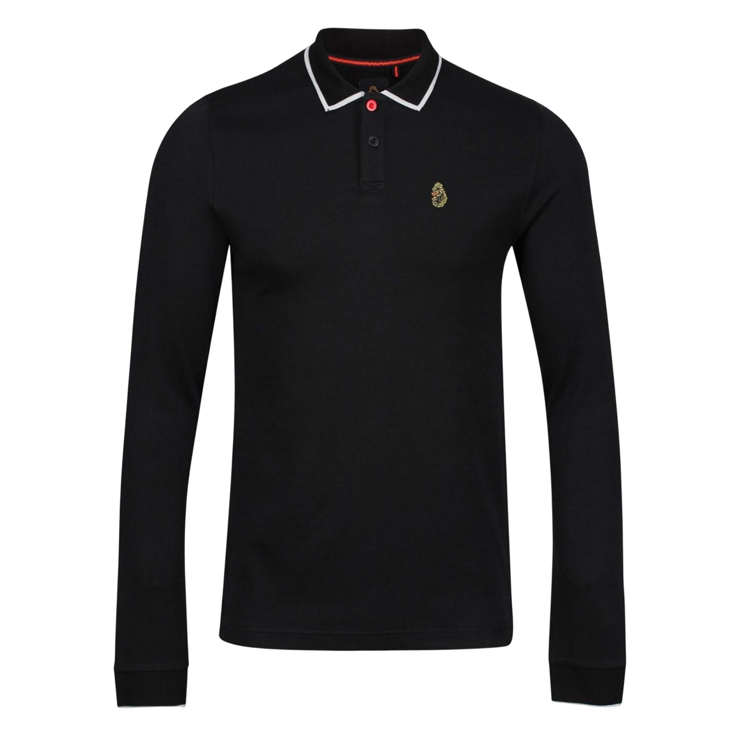 Black - Front - Luke 1977 Mens Meadtastic Long-Sleeved Sport Polo Shirt