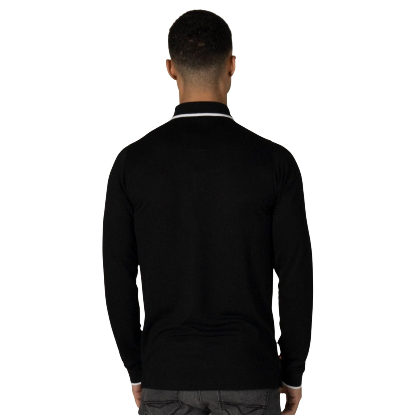 Black - Close up - Luke 1977 Mens Meadtastic Long-Sleeved Sport Polo Shirt