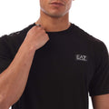 Black - Side - Emporio Armani Mens EA7 Logo Taped T-Shirt