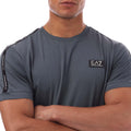 Dark Grey - Side - Emporio Armani Mens EA7 Logo Taped T-Shirt