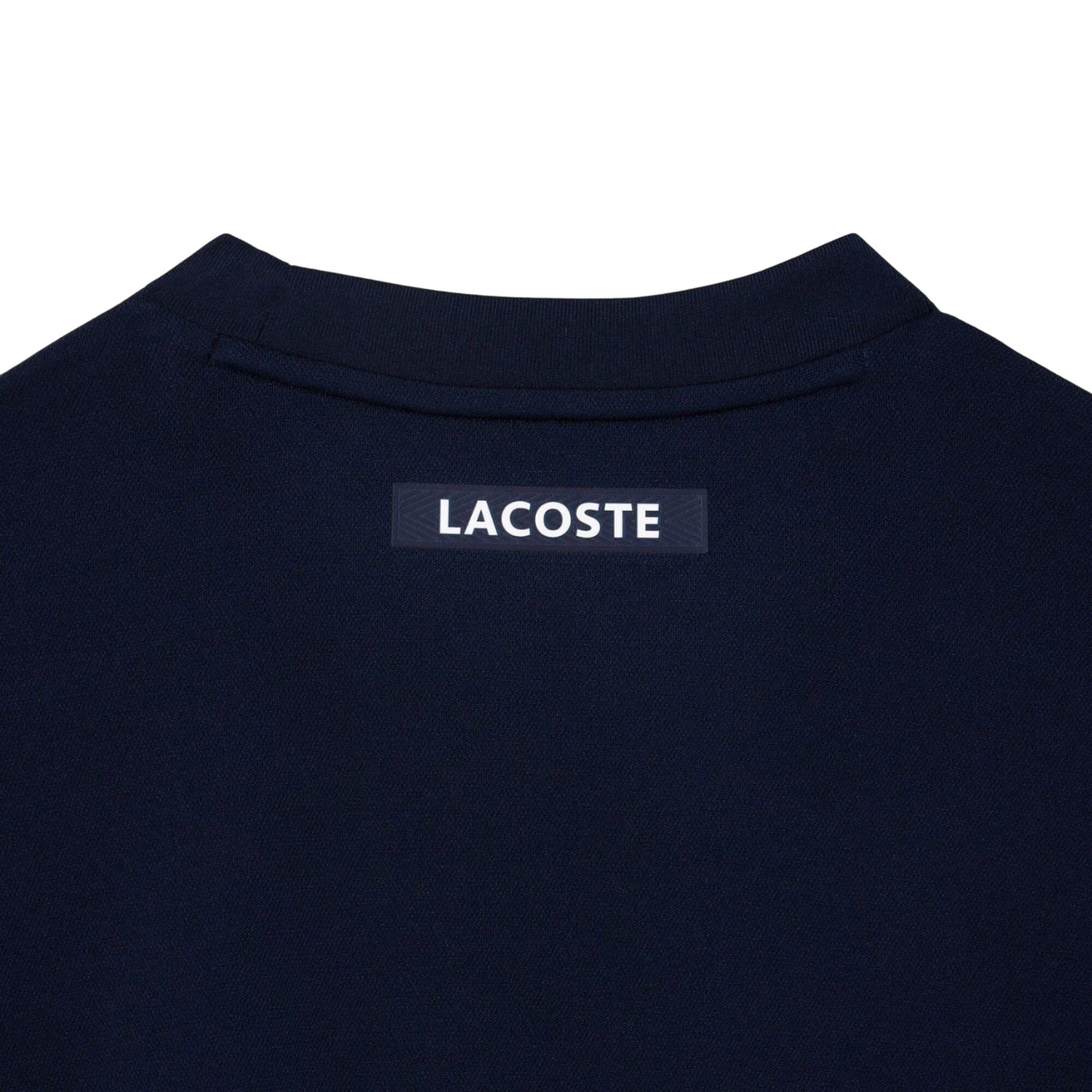 Navy - Side - Lacoste Mens Pique Ultra Dry Tennis T-Shirt