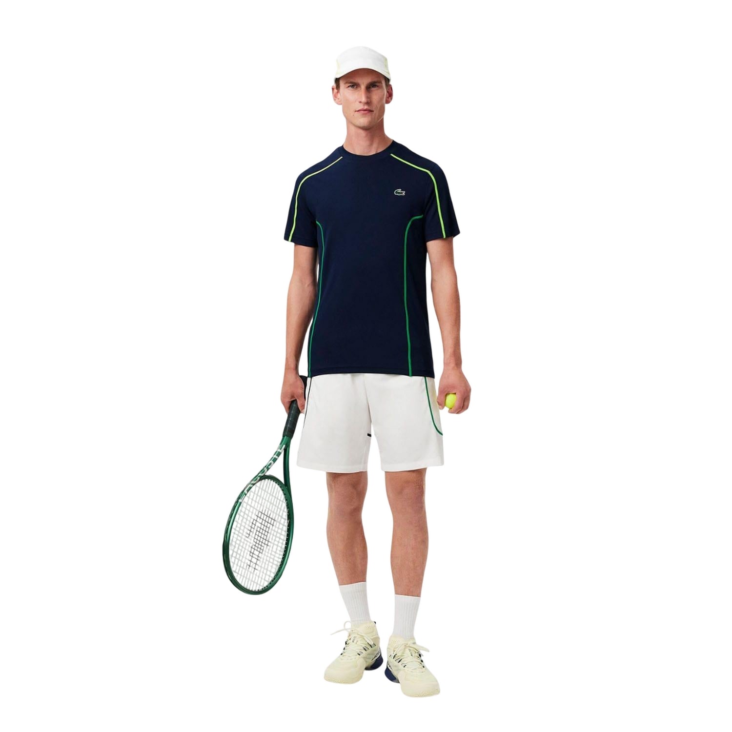 Navy - Pack Shot - Lacoste Mens Pique Ultra Dry Tennis T-Shirt