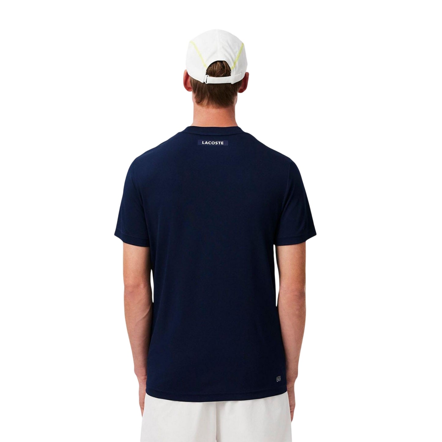 Navy - Back - Lacoste Mens Pique Ultra Dry Tennis T-Shirt