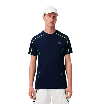 Navy - Lifestyle - Lacoste Mens Pique Ultra Dry Tennis T-Shirt