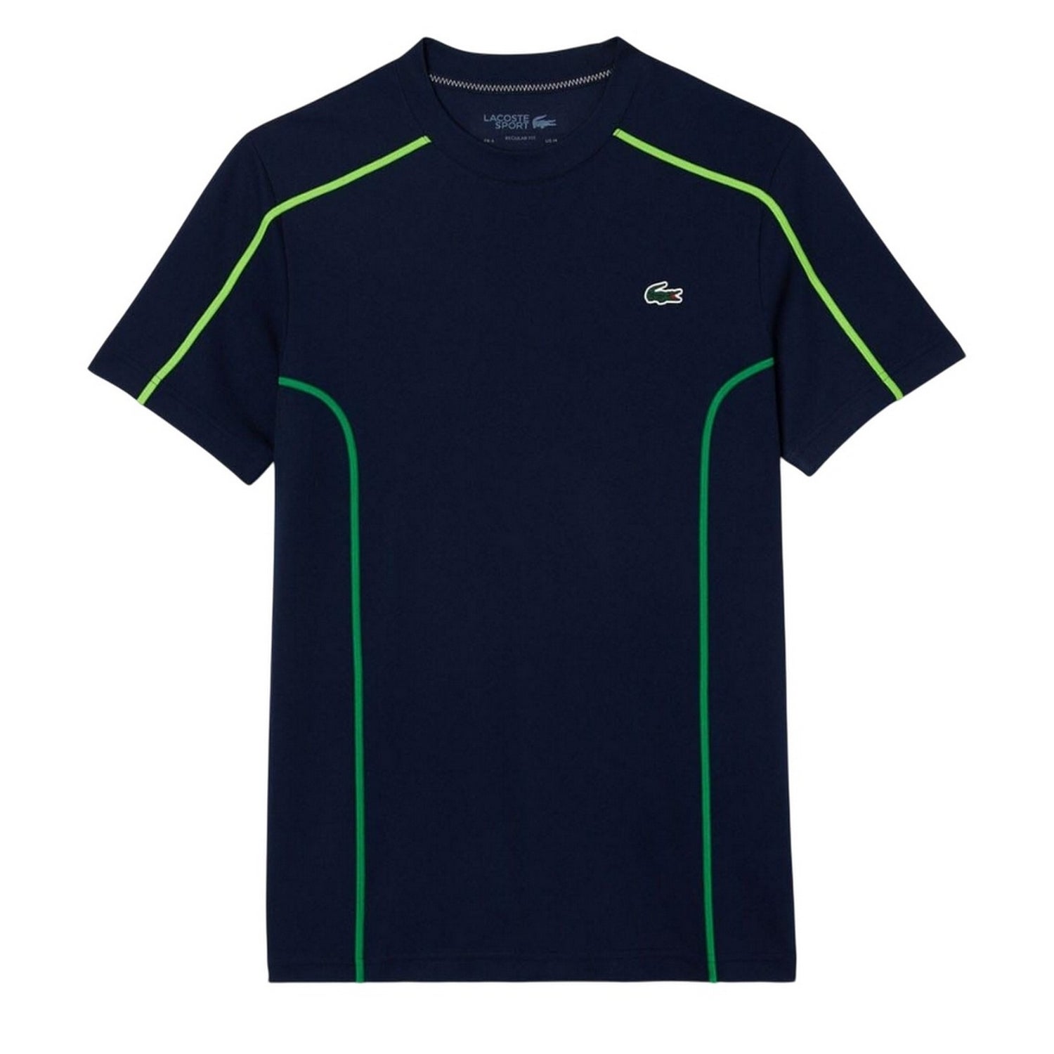 Navy - Front - Lacoste Mens Pique Ultra Dry Tennis T-Shirt
