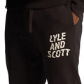 Black - Side - Lyle & Scott Mens Ripple Logo Jogging Bottoms