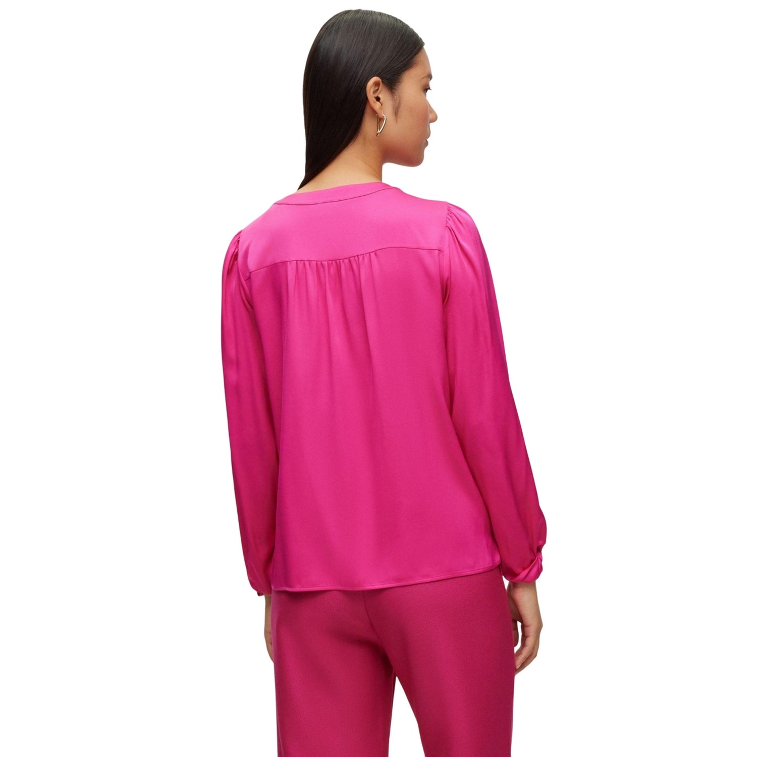 Pink - Back - Boss Womens-Ladies Biralana Blouse