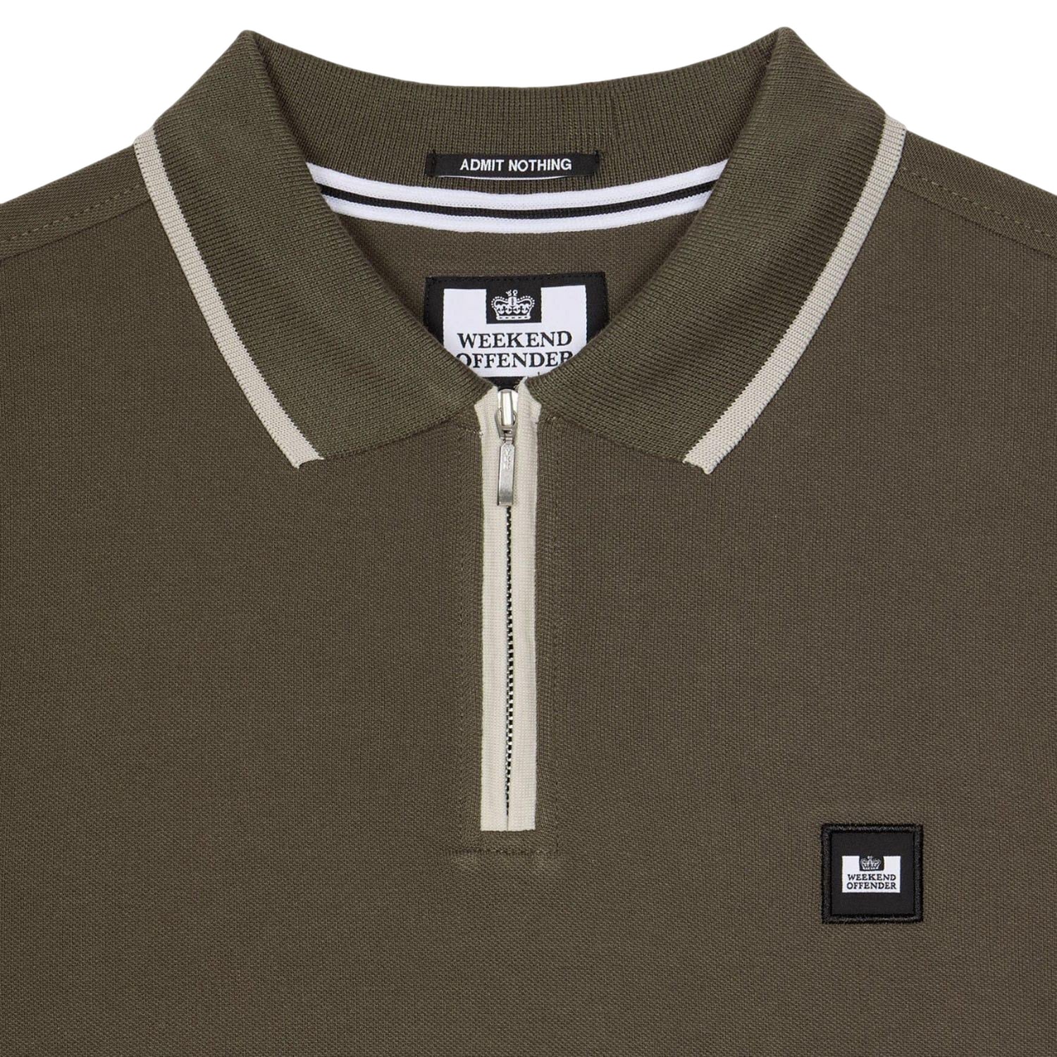Green - Side - Weekend Offender Mens Shore Zipped Polo Shirt