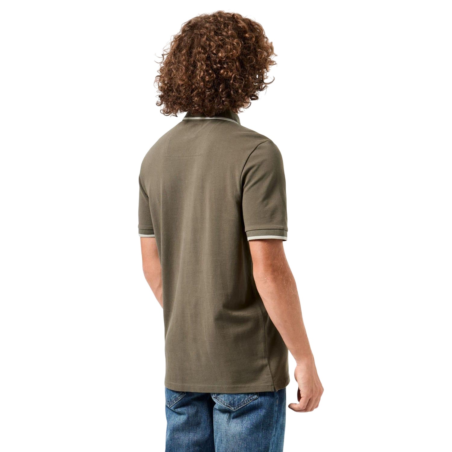 Green - Back - Weekend Offender Mens Shore Zipped Polo Shirt