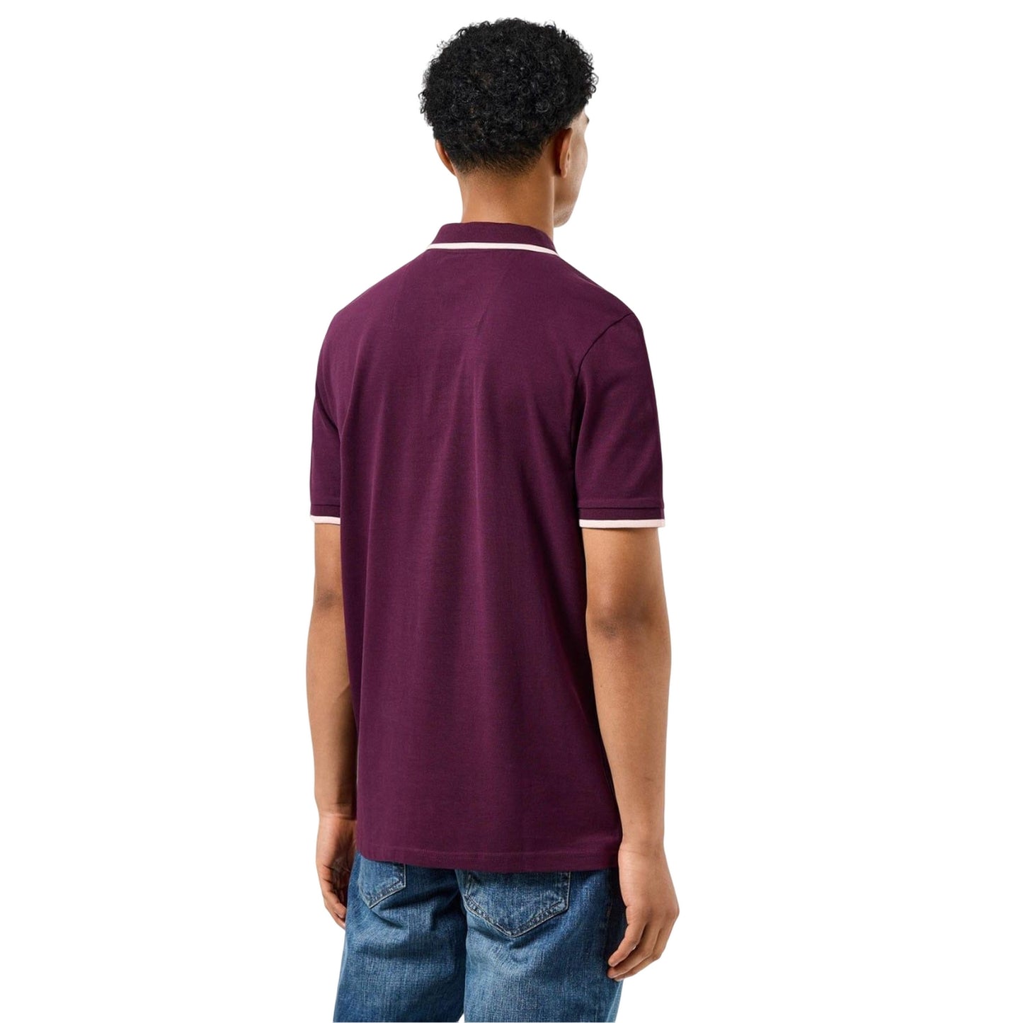 Berry - Back - Weekend Offender Mens Shore Zipped Polo Shirt