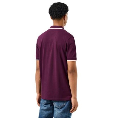 Berry - Back - Weekend Offender Mens Shore Zipped Polo Shirt