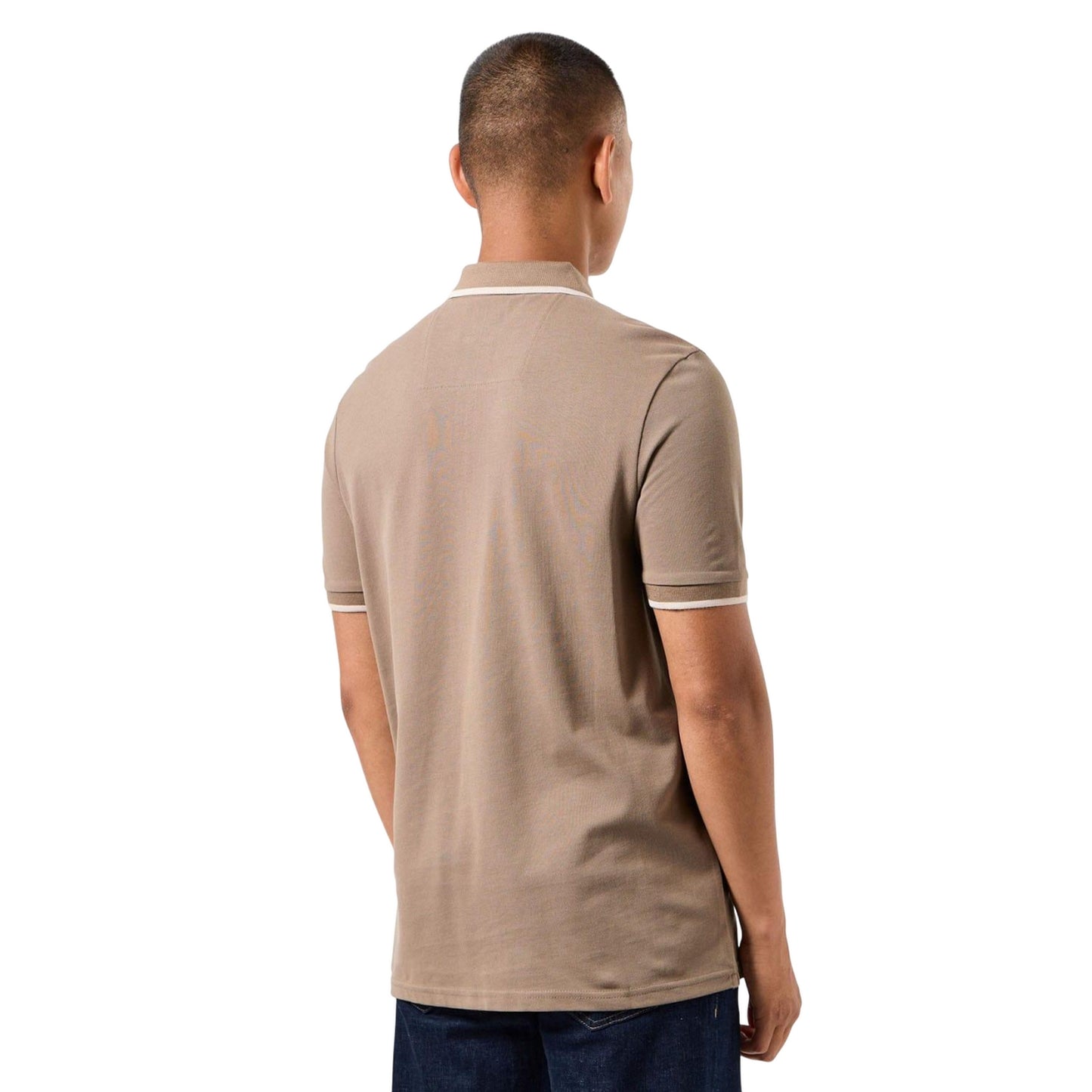 Brown - Back - Weekend Offender Mens Shore Zipped Polo Shirt