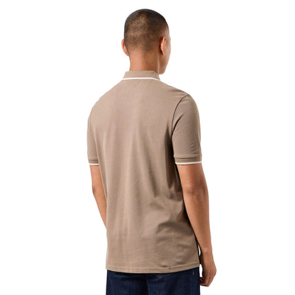 Brown - Back - Weekend Offender Mens Shore Zipped Polo Shirt