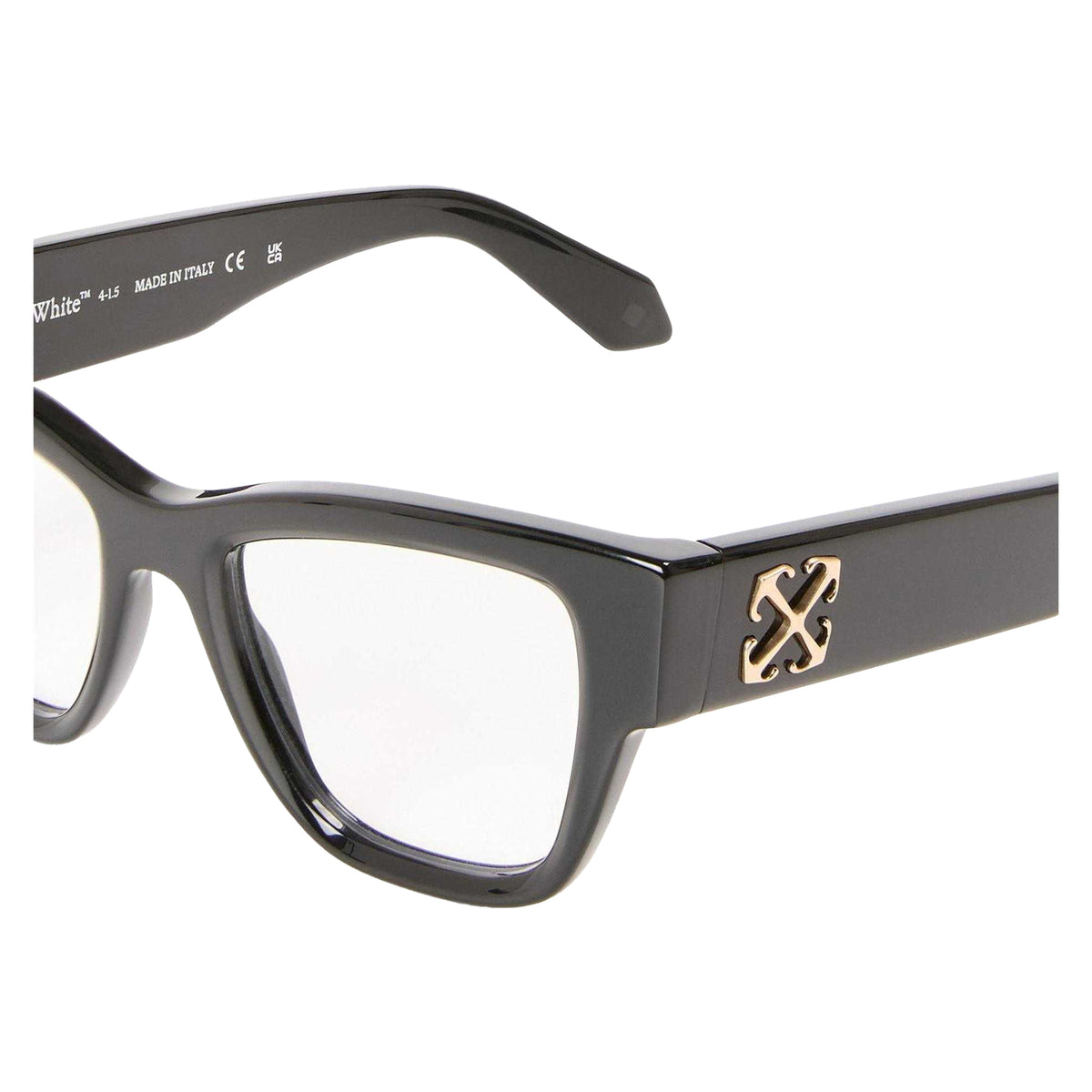 Black - Side - Off White Unisex Style 8D Rectangle Sunglasses